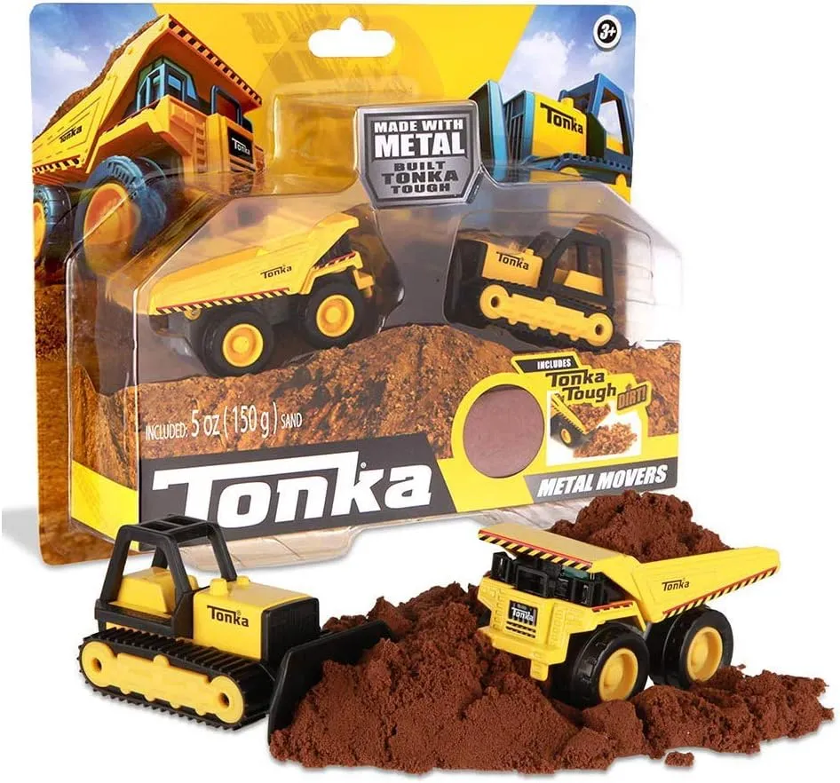 Metal Movers Combo Pack - Mighty Dump Truck & stair pole stationary victimize Bulldozer, Brown Tonka - 
