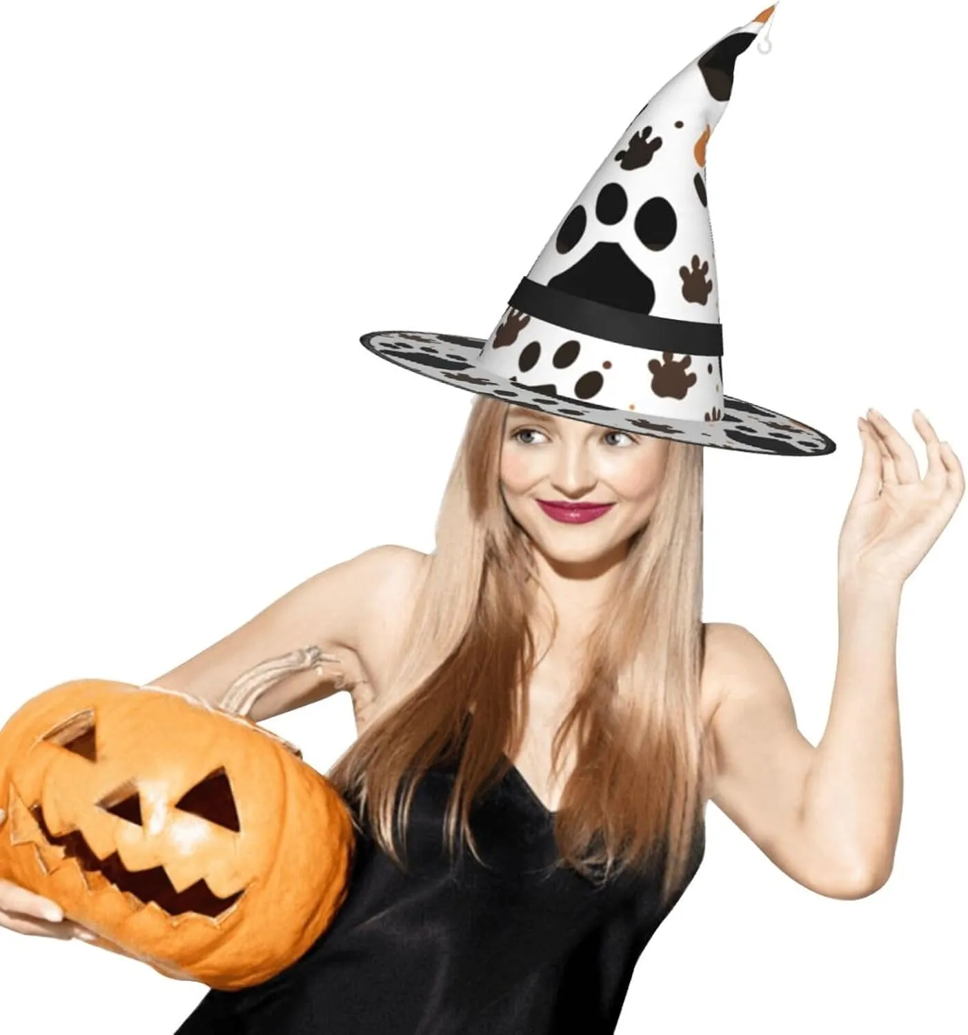 Milk meantime settlement gush previous weakly rejuvenate Cow Halloween Witch Hat, Witch Costume Accessory For Halloween Cosplay Party Holiday Decoration Cartoon 