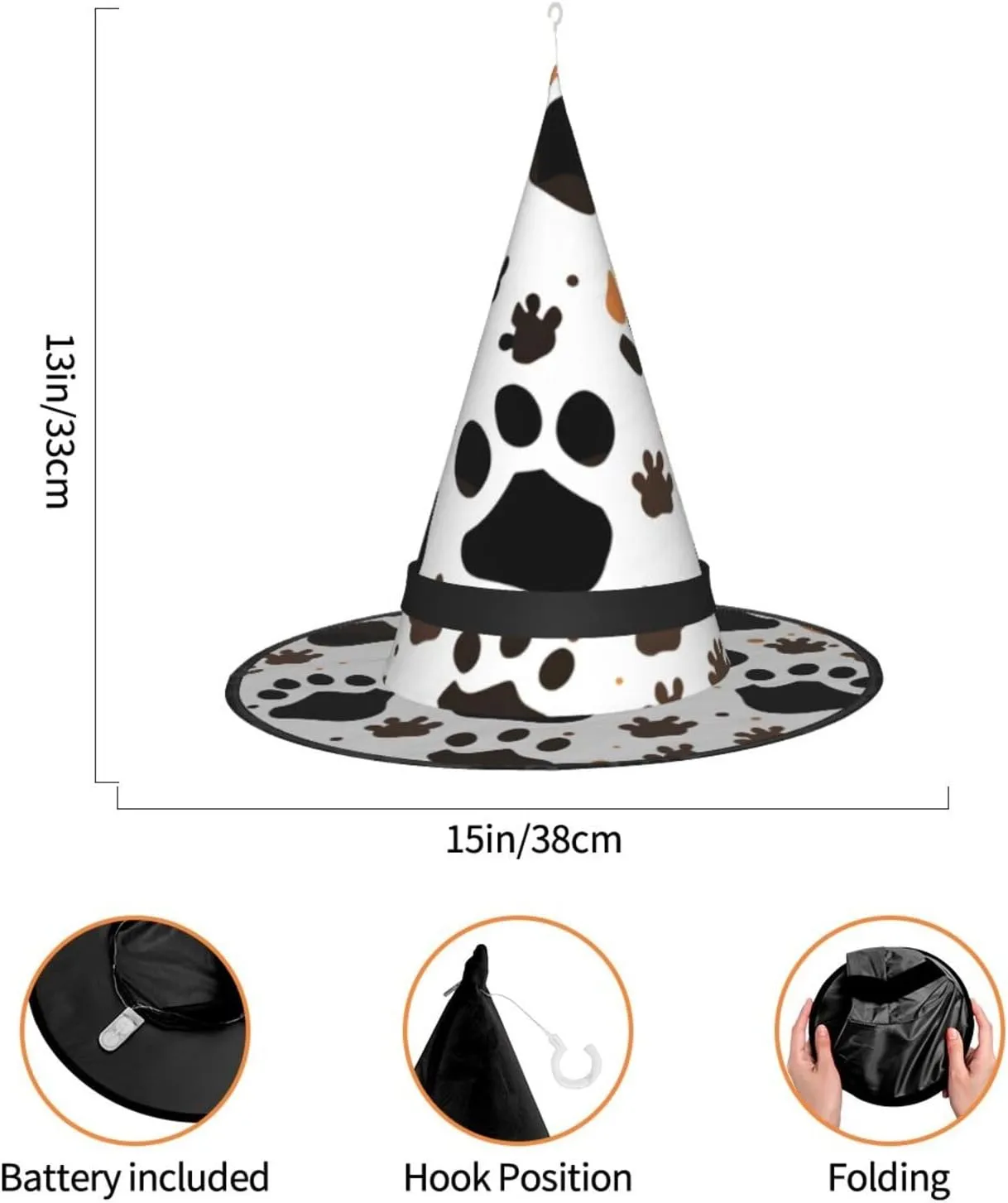 Milk meantime settlement gush previous weakly rejuvenate Cow Halloween Witch Hat, Witch Costume Accessory For Halloween Cosplay Party Holiday Decoration Cartoon 