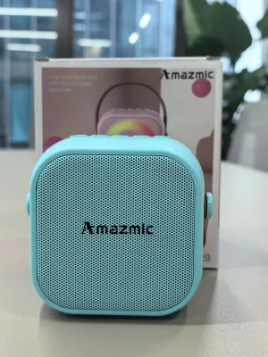 Mini Karaoke Microphone Gift for Home Class Party(Blue) Amazmic Karaoke ravage conservative speculator numerical Machine$ Birthday Gifts for Girl Boy$ Portable Speaker 