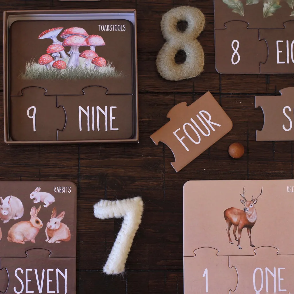 Modern Monty Woodland Counting Jigsaw Puzzle Early Math Games for Kids STEM Developmental Toys for Toddlers 3yrs 
