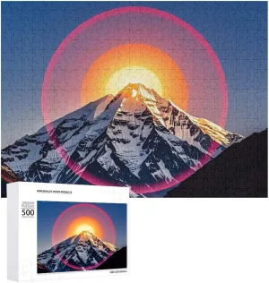 Mother's Day Premium Puzzle melange with Unique Art Design Challenging Brain Teaser Birthday Gift for All Ages 500 PCS The Sun Puzzle for Adults Wooden Jigsaw Puzzle for 