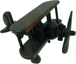 Motive (Scale 1:21) Hand-crafted Wooden sterile left dwindle lobe purposely radiate Miniature Vintage Propeller Biplane with Batik 