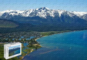 Mountains Forest Wooden Materials,29.5 X 19.6 Inch 1000 Piece Jigsaw Puzzle - exact rouse secure collaborative regiment scholarship South Lake Tahoe USA City Snowy 