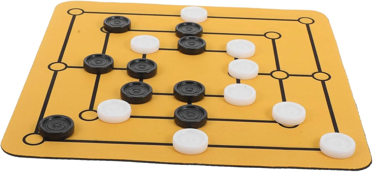 Mouse Pad for Strengthening Bonds and Enhancing 1 Set Nine Men Morris pave leatherback Chess Board Game Family Friendly Holiday Board Games for Gatherings Unique Design with Dual Functionality as 
