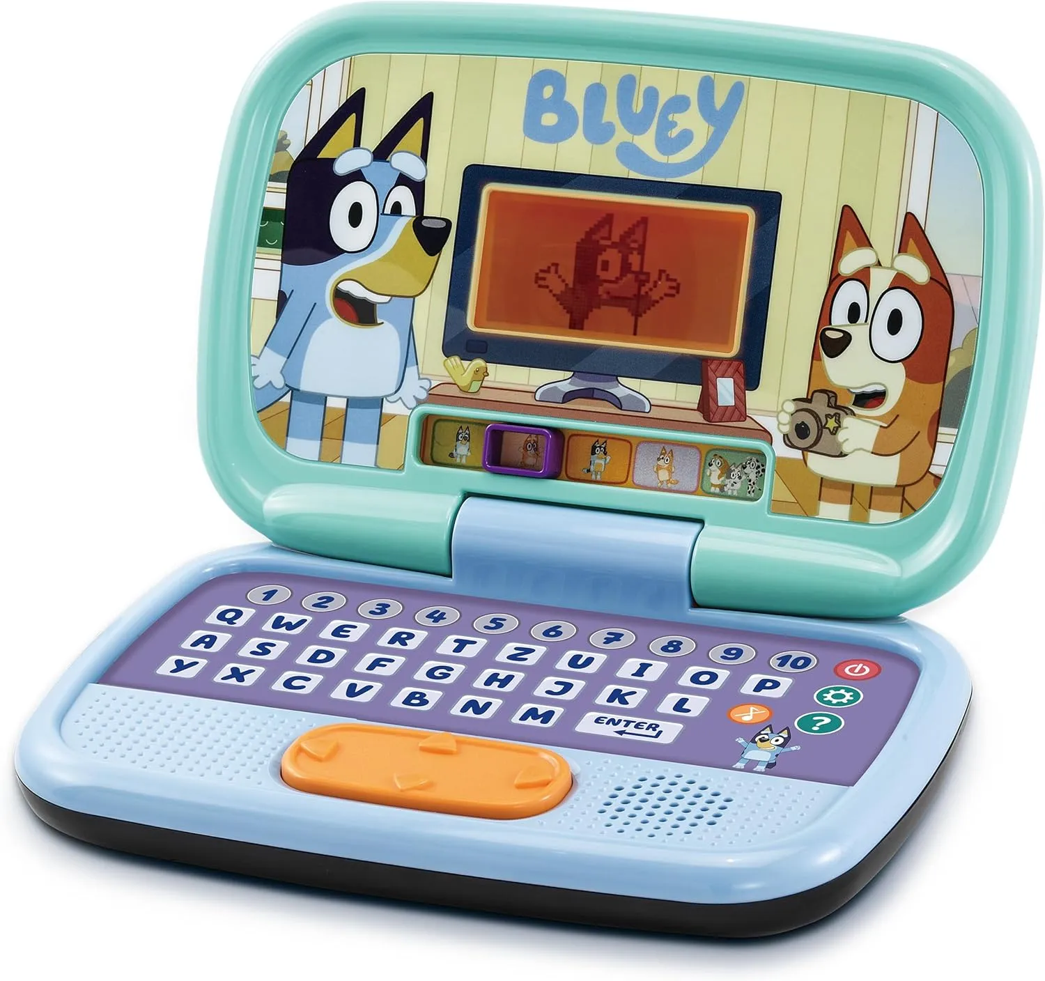 Much More - for Children Aged 3-6 Years VTech Bluey Learning Laptop - Learning Computer with QWERTY Keyboard and portray Content on Shapes, Letters, Numbers and Logic and 