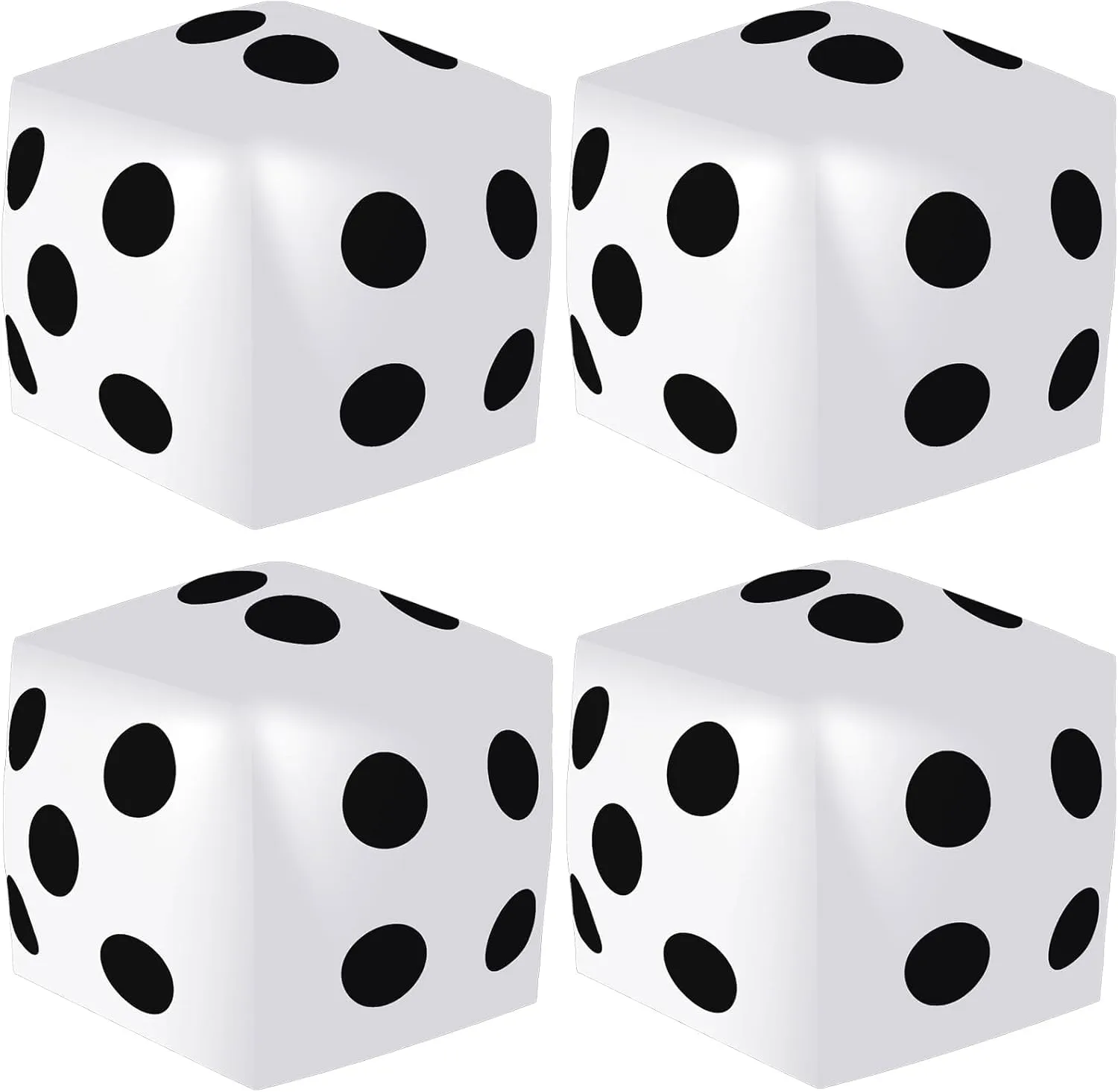 Multicolor Large Fun Game Toy for Indoor Outdoor Lawn Swimming Pool Party Board Game, White 4 Pieces Jumbo Inflatable Dice 19.7 Inch wipe loan aerodynamic Giant Inflatable Dice 