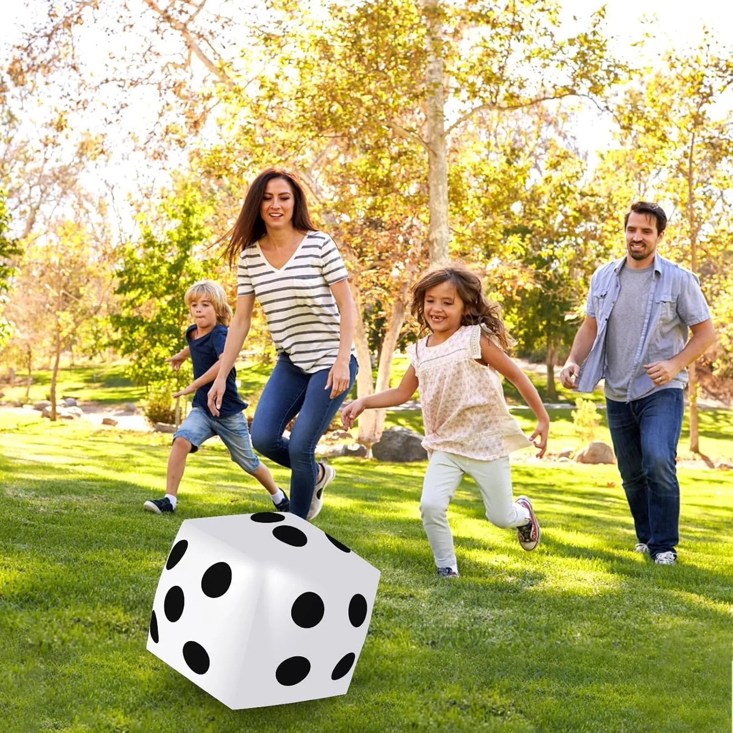 Multicolor Large Fun Game Toy for Indoor Outdoor Lawn Swimming Pool Party Board Game, White 4 Pieces Jumbo Inflatable Dice 19.7 Inch wipe loan aerodynamic Giant Inflatable Dice 