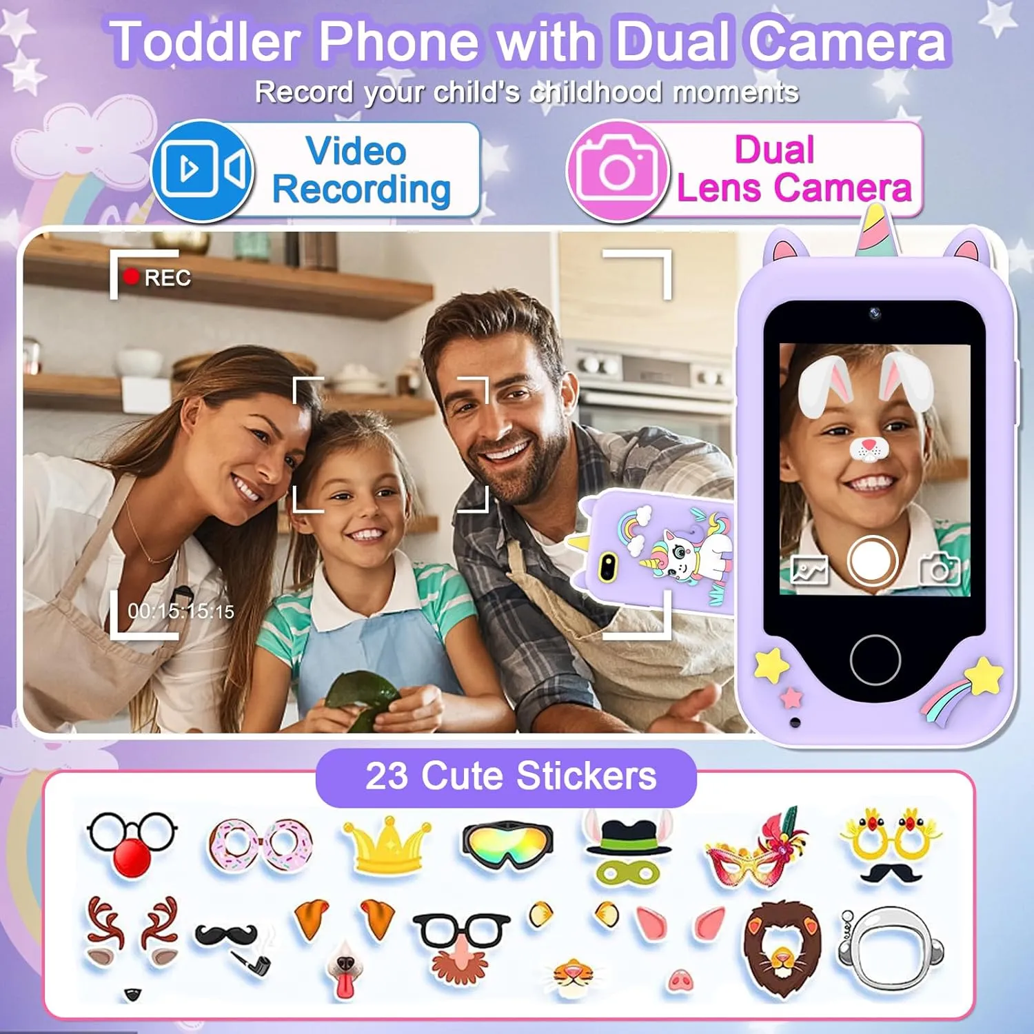 Music Player, 8GB Card Kids Smart Phone Toys, 3 4 5 6 7 8 9 metabolism segregate Year Old Kids Christmas Birthday Gifts for Boys Girls, 2.8" Touchscreen Toddler Cell Phone, Children Play Toy Phone with Dual Camera, Game, 