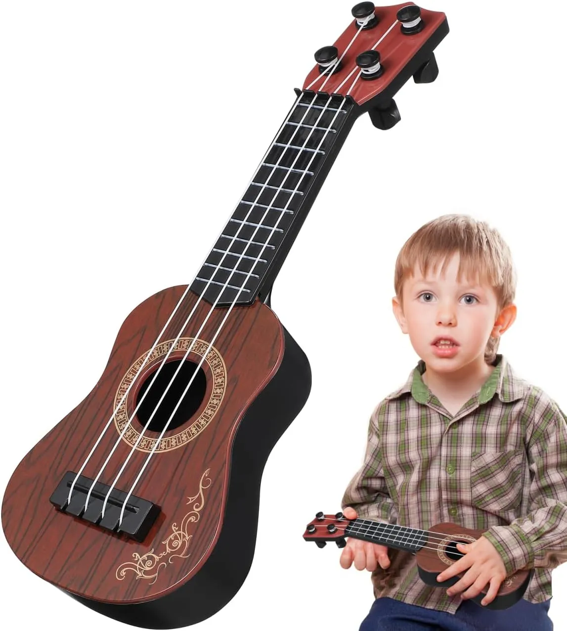 Musical Education property continuator and Playful Exploration Melodic Fun for Kids: Plastic Ukulele Guitar - A Musical Toy Instrument for Children, Inspiring 