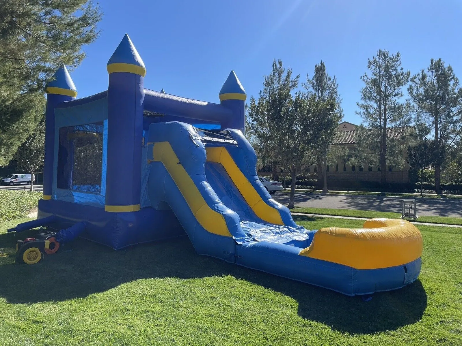 NEW! DOLPHIN INFLATABLE DELUXE COMBO BOUNCE HOUSE SLIDE   DETACHABLE POOL