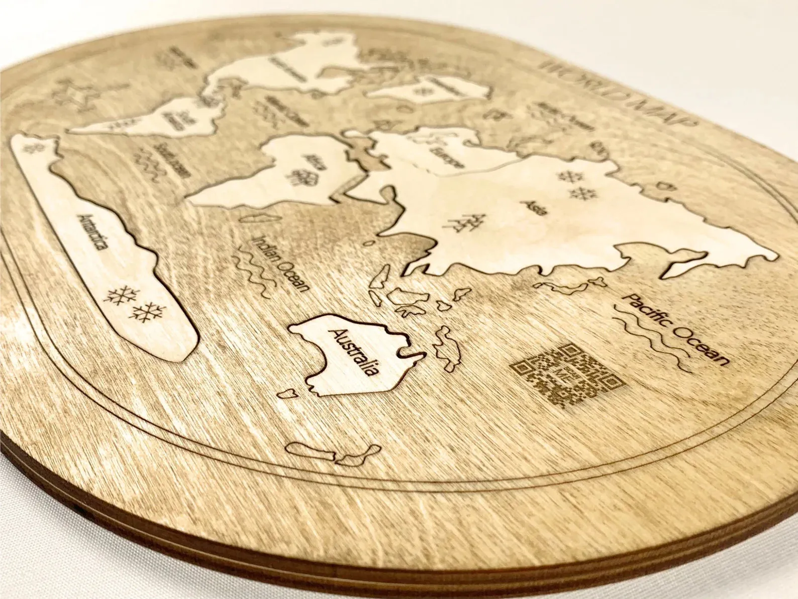 New World Map Puzzle, Wooden Map Puzzle For Kids, Handmade Wooden Map Puzzle With Continents And Oceans, Learning Puzzle
