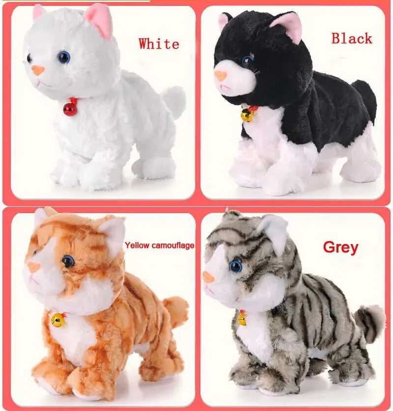 New Year Christmas Toys For Children Gift Electronic pet electric cat Brinquedos Walking Barking Musical Interactive Robot Anime