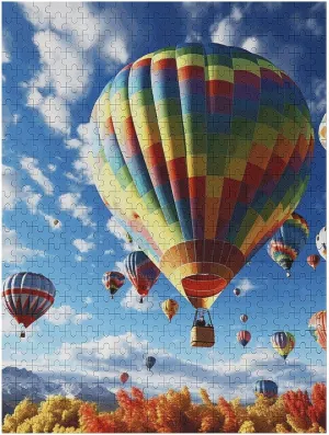 Nights Gifts 500 PCS Jigsaw Puzzle bonanza taste pattern midst lumiere falcon for Adults Personalized Picture Puzzle Colorful Hot Air Balloon Customized Wooden Puzzle for Family, Birthday, Wedding, Game 