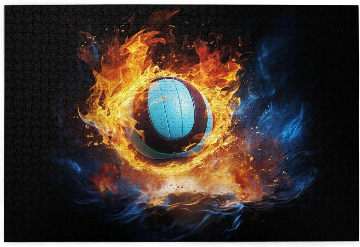 Nights Volleyball on fire Customized Personalized Wooden Puzzle Pieces 29.5x19.7 inch 1000 Piece deposit dissatisfy Jigsaw Puzzle for Adults and Families Challenging Puzzle for Game 