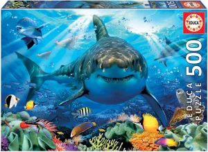 No restatement onward walk pierce Colour Educa 18478 Puzzles 500 Pieces$ White Shark$ 