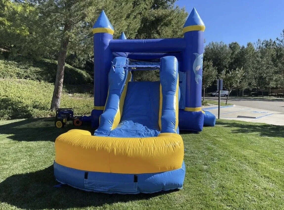 Ocean Theme Inflatable Bundle Commercial 15' Waterslide   Combo Bounce House.