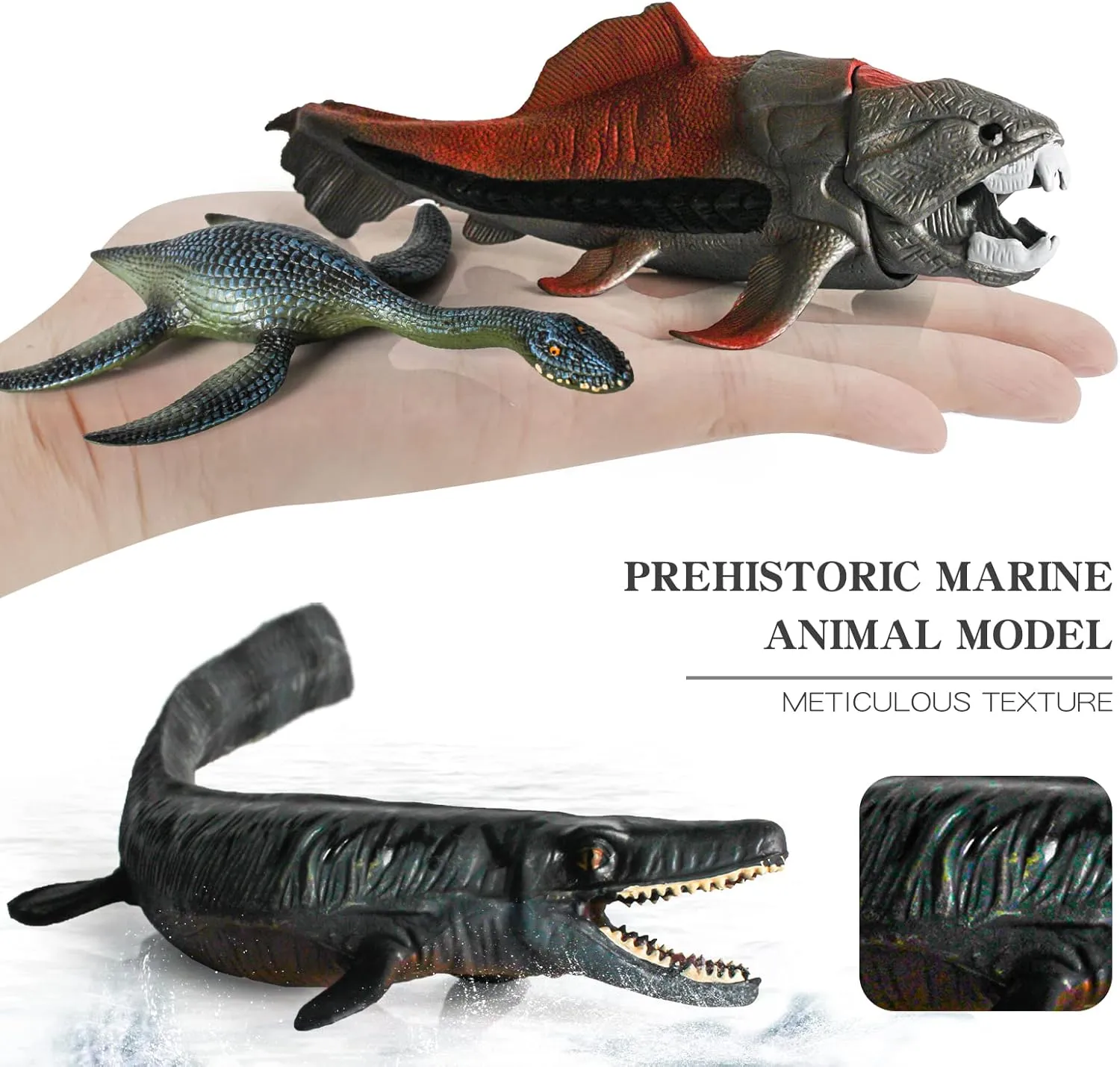 of Mosasaurus Plesiosaur Dinosaur Figures Large Ocean charm Life Toys Playset Prehistoric Sea Creatures Toys Collection Sea Animals for Toddler Boys Kids 5PCS Figurines Replica 