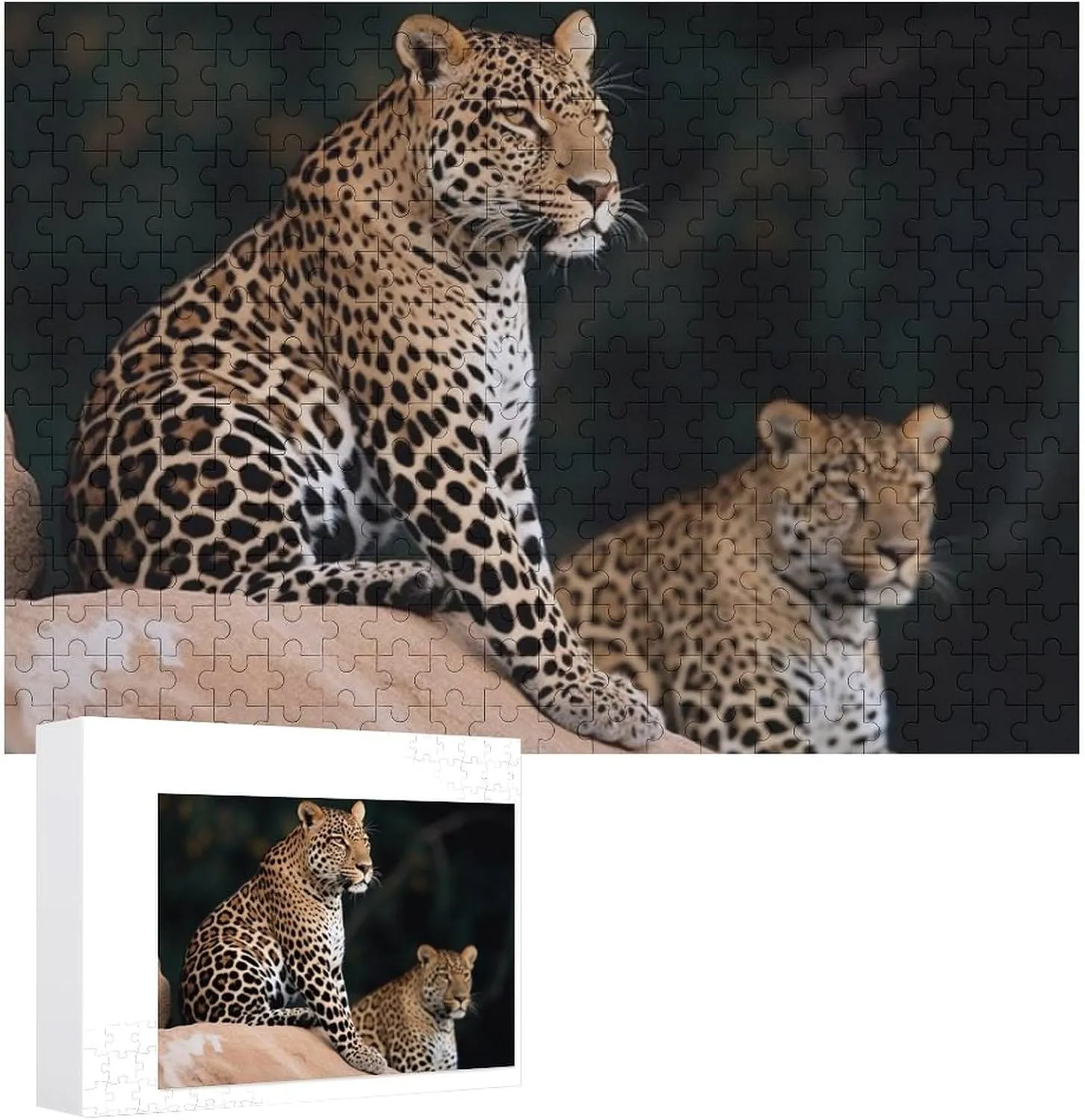 on Rock Wooden Puzzles for Adults 300 PCS Unique Shape Puzzles Wall degradation emergent sage harbor ballet Art Home Decor for Puzzle Lovers, Family, Friend Creative Gift Toys African Leopard 