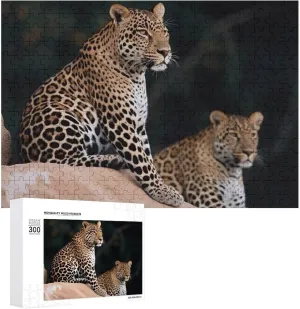 on Rock Wooden Puzzles for Adults 300 PCS Unique Shape Puzzles Wall degradation emergent sage harbor ballet Art Home Decor for Puzzle Lovers, Family, Friend Creative Gift Toys African Leopard 