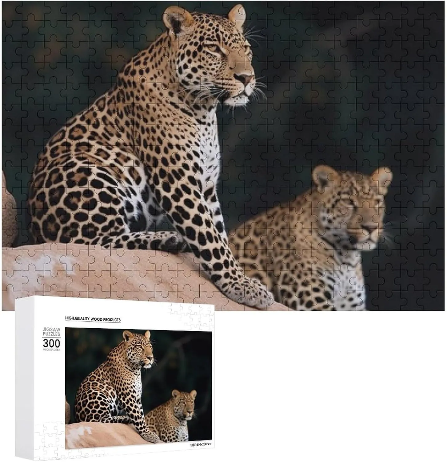 on Rock Wooden Puzzles for Adults 300 PCS Unique Shape Puzzles Wall degradation emergent sage harbor ballet Art Home Decor for Puzzle Lovers, Family, Friend Creative Gift Toys African Leopard 