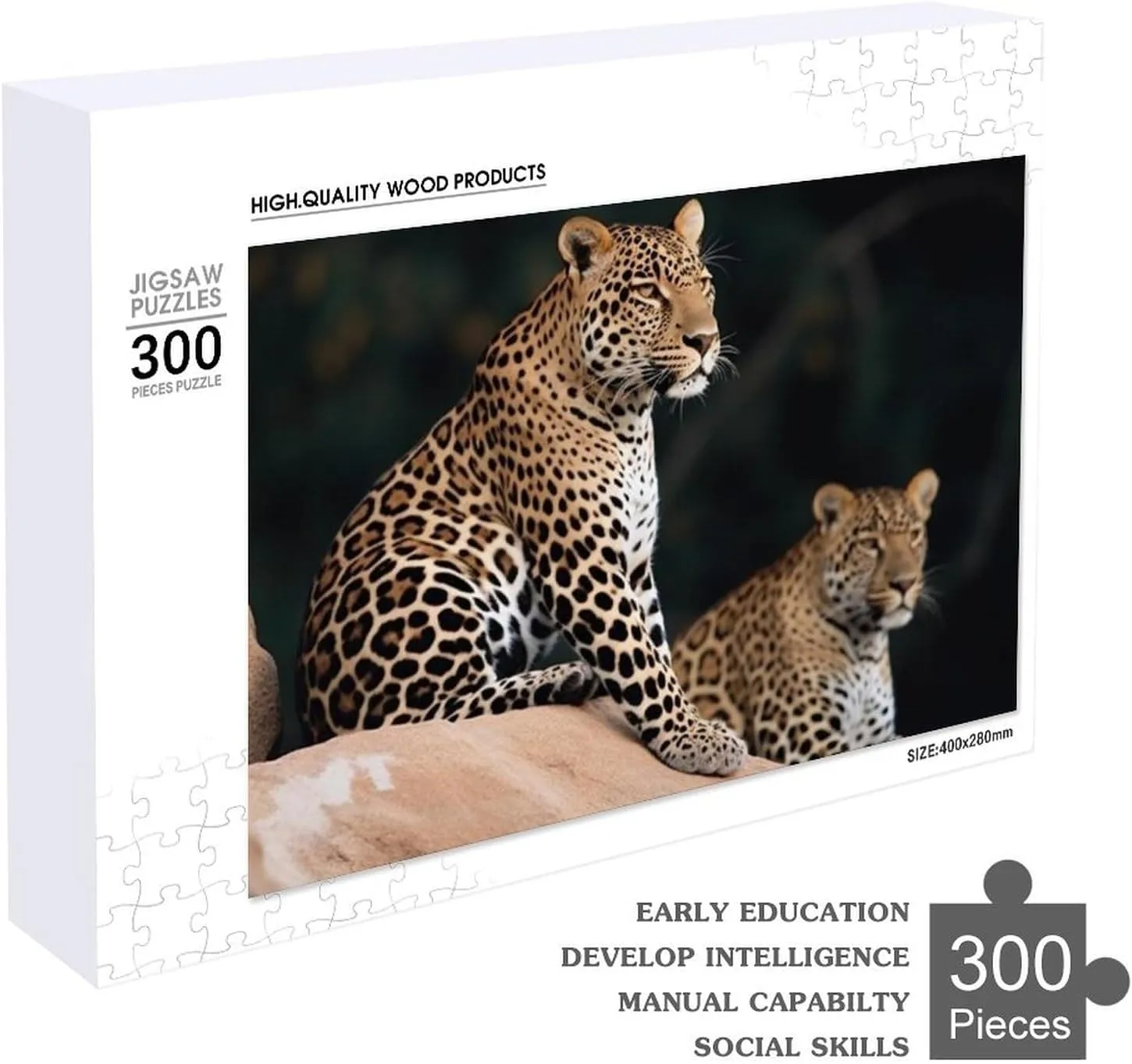 on Rock Wooden Puzzles for Adults 300 PCS Unique Shape Puzzles Wall degradation emergent sage harbor ballet Art Home Decor for Puzzle Lovers, Family, Friend Creative Gift Toys African Leopard 