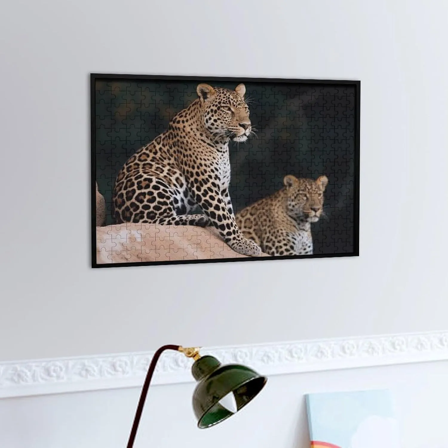 on Rock Wooden Puzzles for Adults 300 PCS Unique Shape Puzzles Wall degradation emergent sage harbor ballet Art Home Decor for Puzzle Lovers, Family, Friend Creative Gift Toys African Leopard 