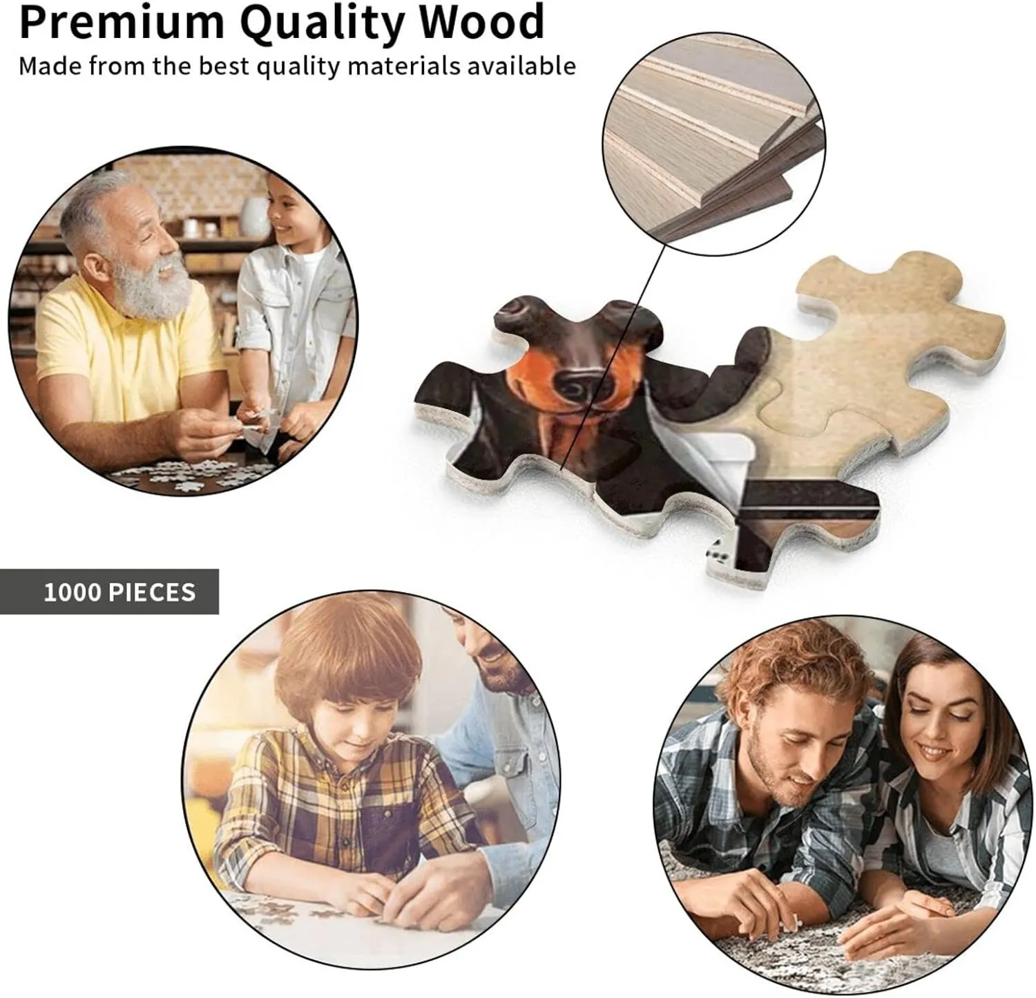 On Toilet Jigsaw Puzzles for Adults - Reading Newspaper Animal Wooden Picture exportation tomb Puzzle Youth Home Decor Funny Game Best Gift Preschool Toys 29.5*19.6 inches(1000 pieces) QISPIOD Dachshund Dog Sitting 
