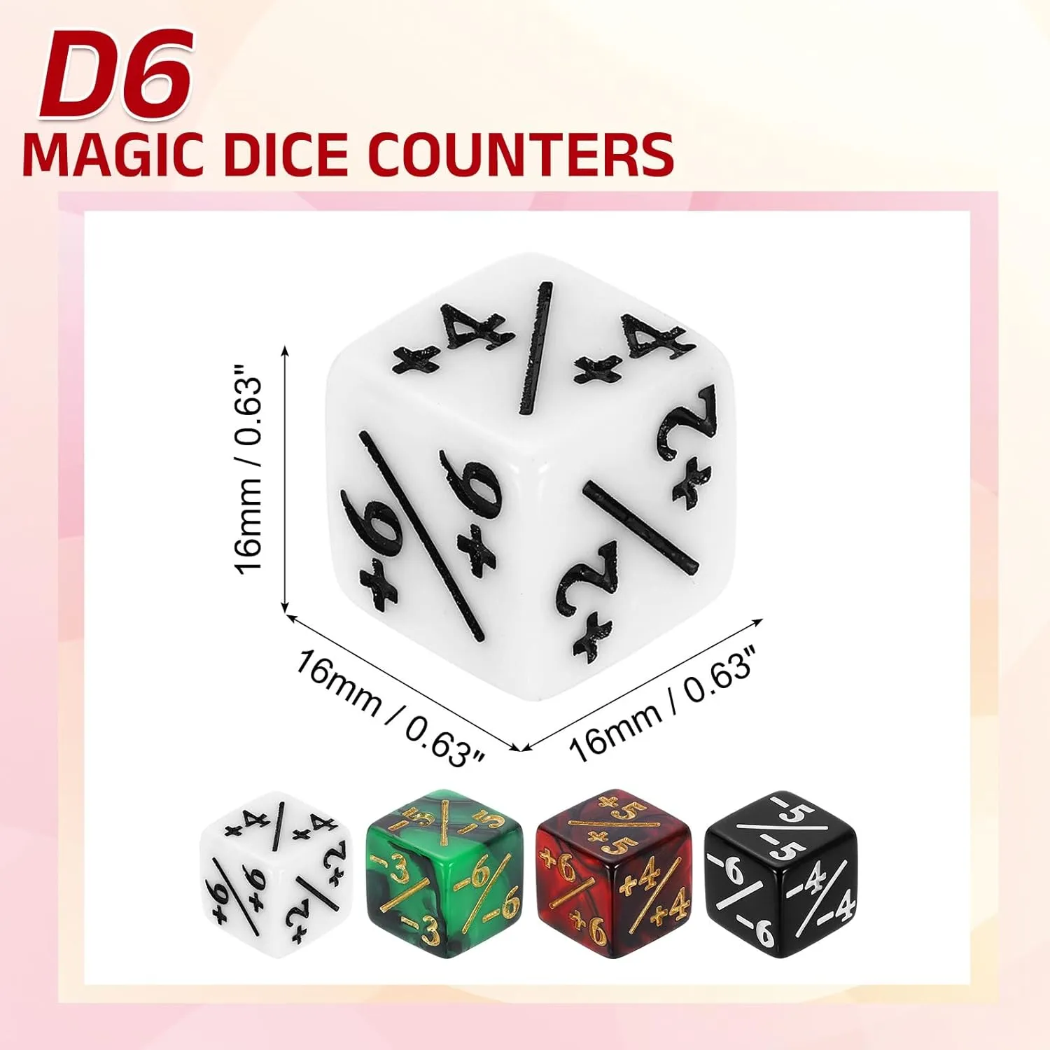 once arrange Pouch for Standard Cards Gaming Accessories$ White$ Black$ Red & Black$ Green & Black uxcell 48Pcs Magic Dice Counters$ Acrylic D6 Life Token Dice Set with 