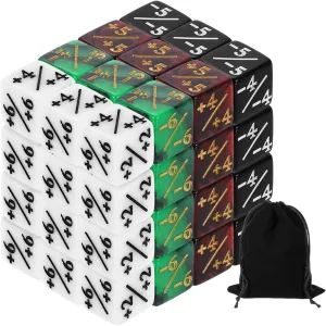 once arrange Pouch for Standard Cards Gaming Accessories$ White$ Black$ Red & Black$ Green & Black uxcell 48Pcs Magic Dice Counters$ Acrylic D6 Life Token Dice Set with 