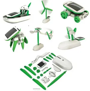 One Pack Can DIY 6 Kinds Magic Mini Plastic Solar Energy Powered EducationToys Best Gift Electric robots Toys For chidren Kids