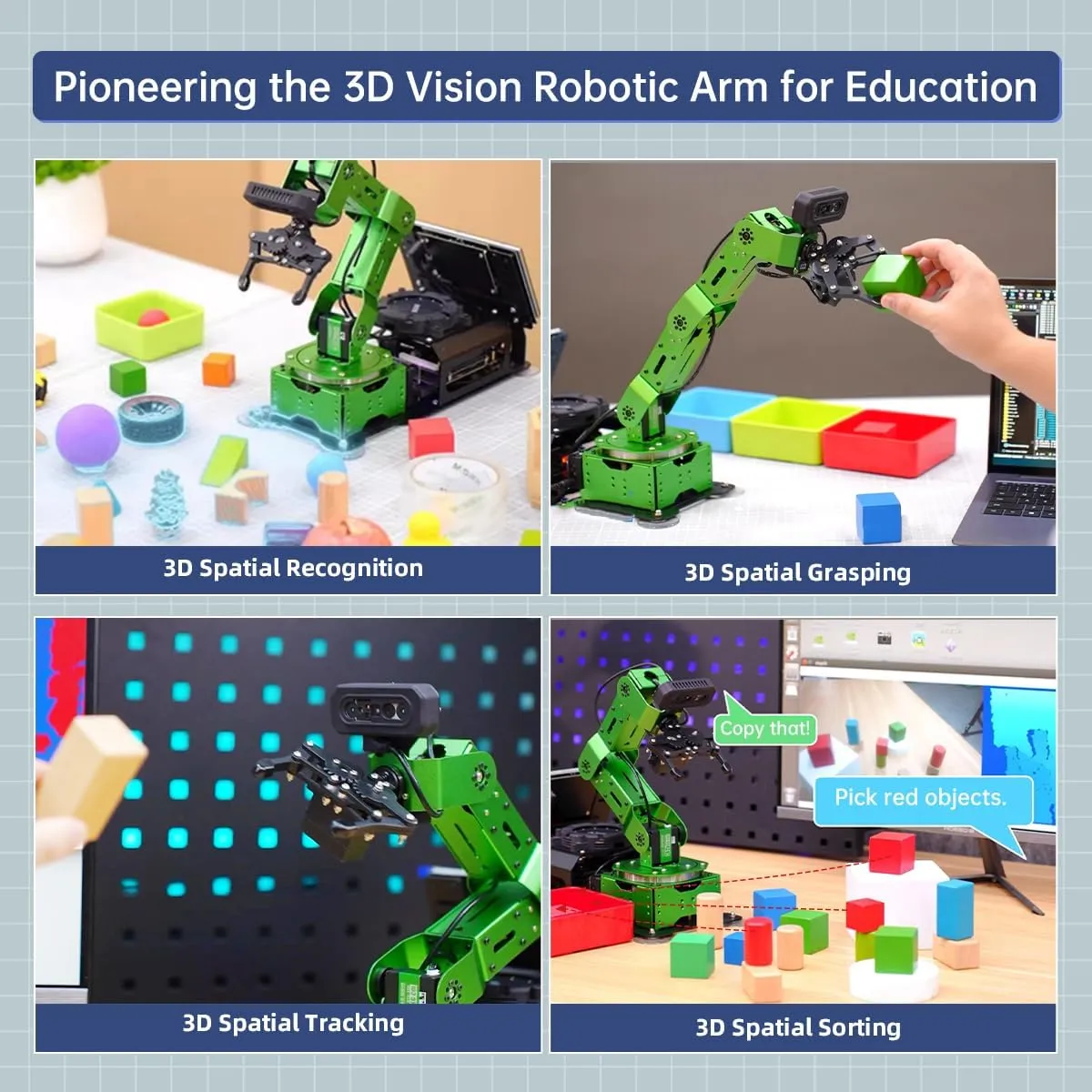 Open Source Programming Smart Robot for ROS Education Learning, JetArm Ultimate Kit & Jetson Nano yolk 4GB HIWONDER ROS Robotic Arm for Jetson Nano 6DOF Flexible Robot Arm Kit AI Vision Voice Control 