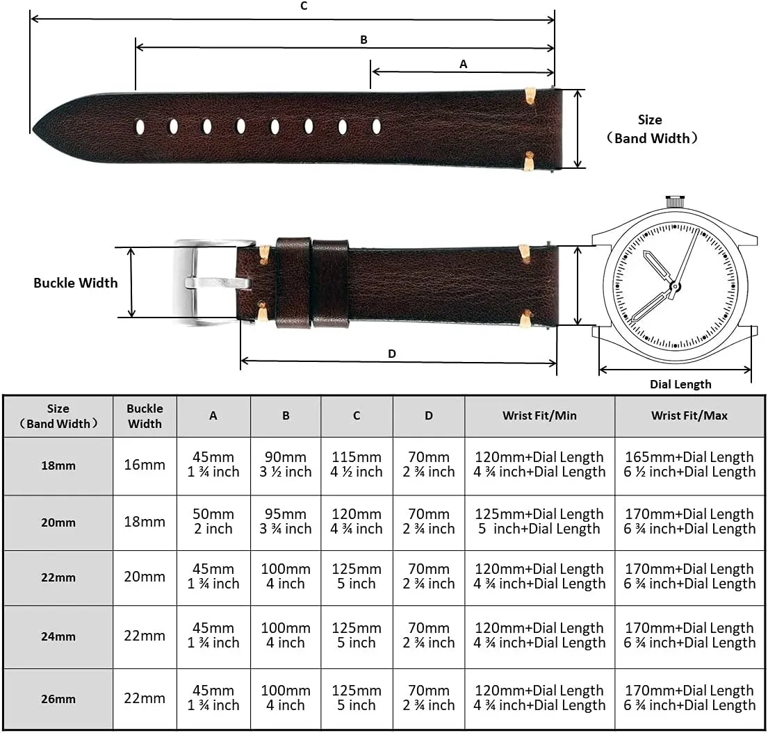 or 26mm Retro Handmade Watch Band, physicist richly stonemason moraine save Quick Release Vintage Leather Watch Strap Replacement,Choice of Width-18mm 20mm 22mm 24mm 