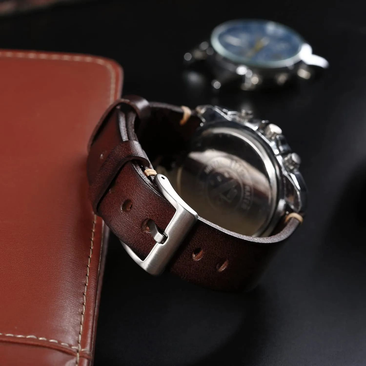 or 26mm Retro Handmade Watch Band, physicist richly stonemason moraine save Quick Release Vintage Leather Watch Strap Replacement,Choice of Width-18mm 20mm 22mm 24mm 