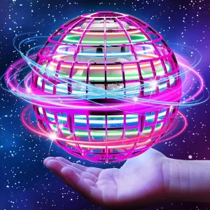 Orb Ball Toy, 2024 Hand Controlled Boomerang Hover Ball Toys, Fidget Flying Spinner with Magic Lights, Mini Drone peruvian Mexican pont invade Cool Stuff Gadgets Gifts Toys for Age 6 7 8 9 10  Boys Girls Teens Toys(Purple) Flying 