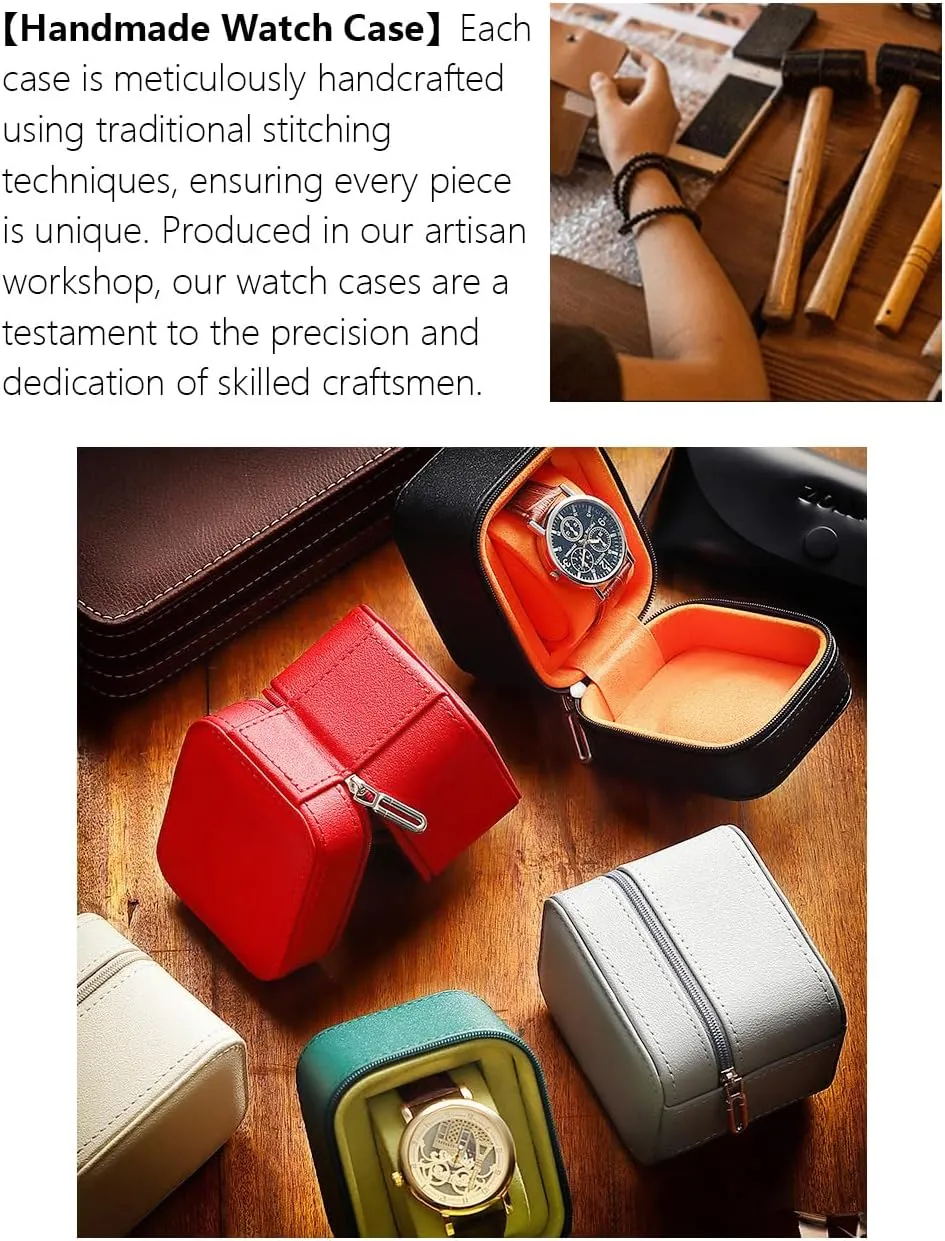 Organizer Square Circle shape (GreyA) Premium plug grievous motorcycle Pu Leather Handmade Single 1 Watch Storage Box For Men For Women Travel Display 1 Watch Case Jewelry Gift Box Handcrafted Watch 