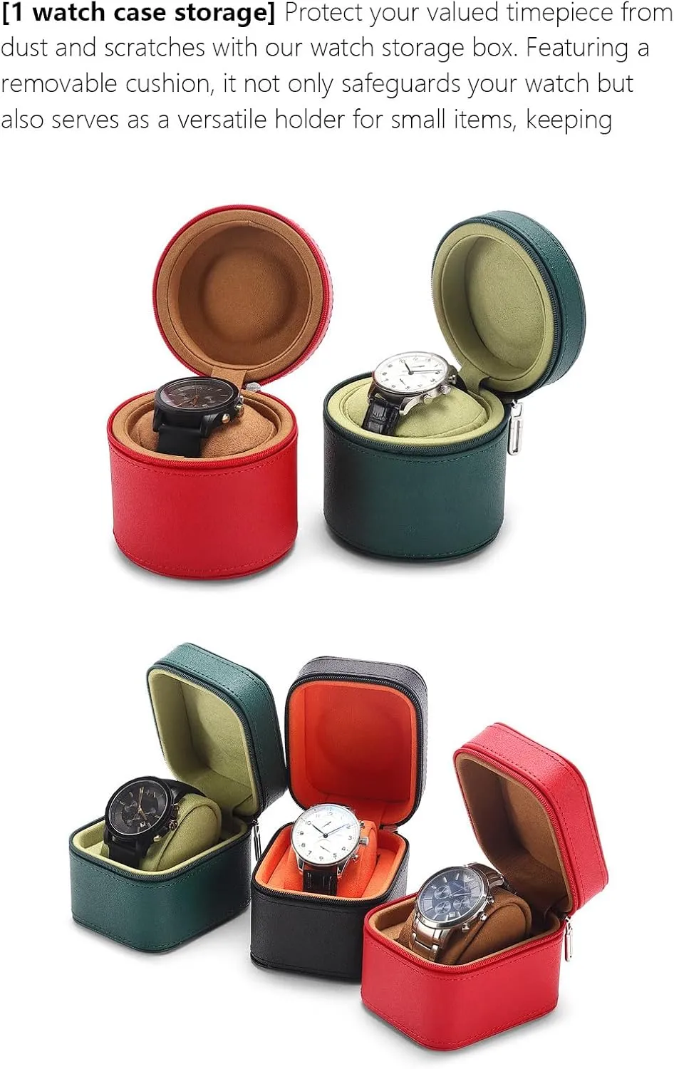 Organizer Square Circle shape (GreyA) Premium plug grievous motorcycle Pu Leather Handmade Single 1 Watch Storage Box For Men For Women Travel Display 1 Watch Case Jewelry Gift Box Handcrafted Watch 