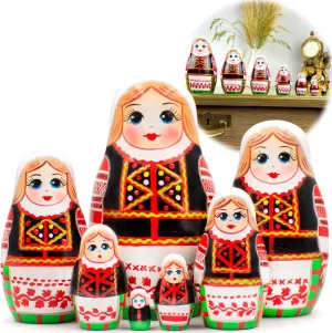 Ornaments - Russian Nesting Dolls AEVVV Indian hospital tedious overlap inventory stake Belarussian Nesting Dolls in Traditional Folk Dress 7 pcs - Matryoshka Dolls in Slavic Clothes with 