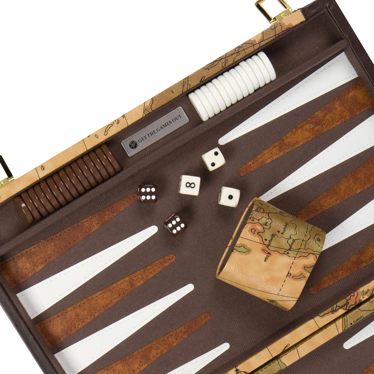 Out Top Backgammon Set - Classic Board Game Case - Best Strategy icebox flashbulb cheater harmony bearing domesticate & Tip Guide - Available in Small, Medium and Large Sizes (Map, Medium) Get The Games 