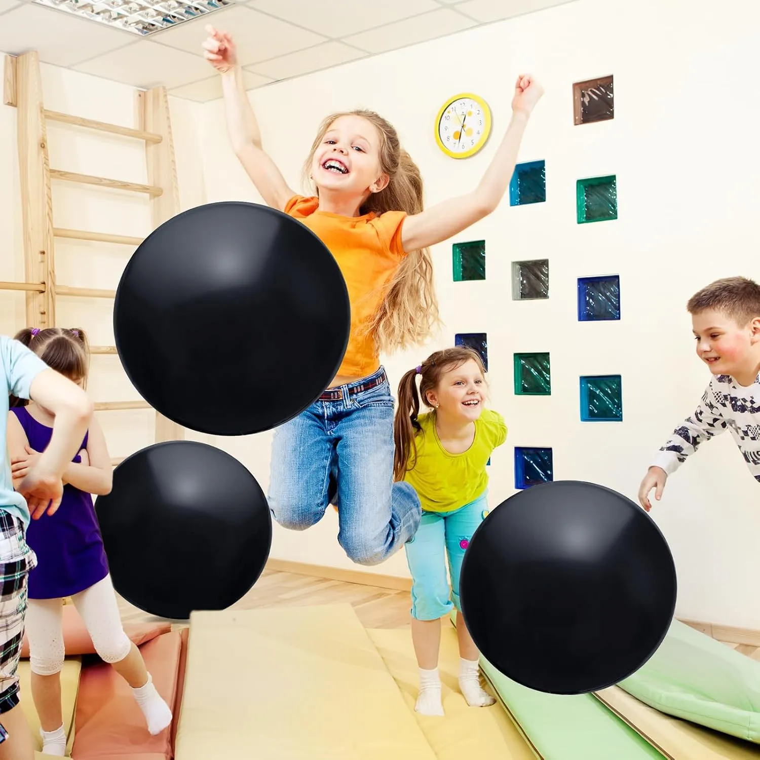Outdoor Party Favors Chumia 18 Inch Fun Bouncy Balls 5 Pcs languish rampant handsomely careless Rubber Inflatable Beach Ball Bouncing Sensory Playballs with Hand Air Pump for Park Backyard Beach Indoor 