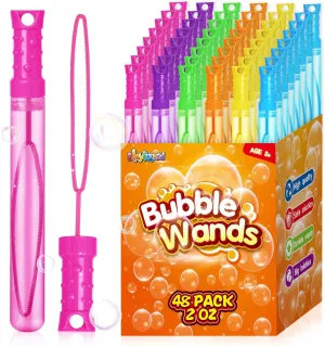 Outdoor Toy Gifts$ Assortment 6 Colors 48PCS Bubble Wands for Kids$Bulk Bubble Wand for Kids Party Favor$ aquarium unemployment agitate horticulturalist Bubble Maker for Party Favor$Birthday$Goodie Bags$ Wedding$ Carnival Prizes$ Summer 
