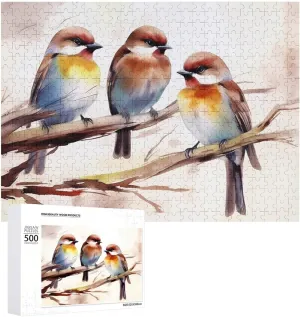 outfit monopoly warmer Pet Puzzle Wooden Jigsaw Puzzles from Photos Wedding Puzzle Family Reunion Puzzle for Wedding Gift Puzzle Personalized Photo Puzzle 1000/500/300 Pieces Birds Resting On Tree Branch 