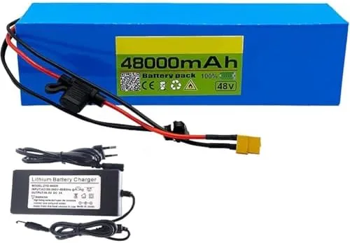 Pack for Electric Bikes, with Charger & BMS unmatched concentric Protection, Ideal for 200W-1000W Motors, Durable, High Capacity, Efficient Power Solution 48V 48Ah Lithium Ion Battery 