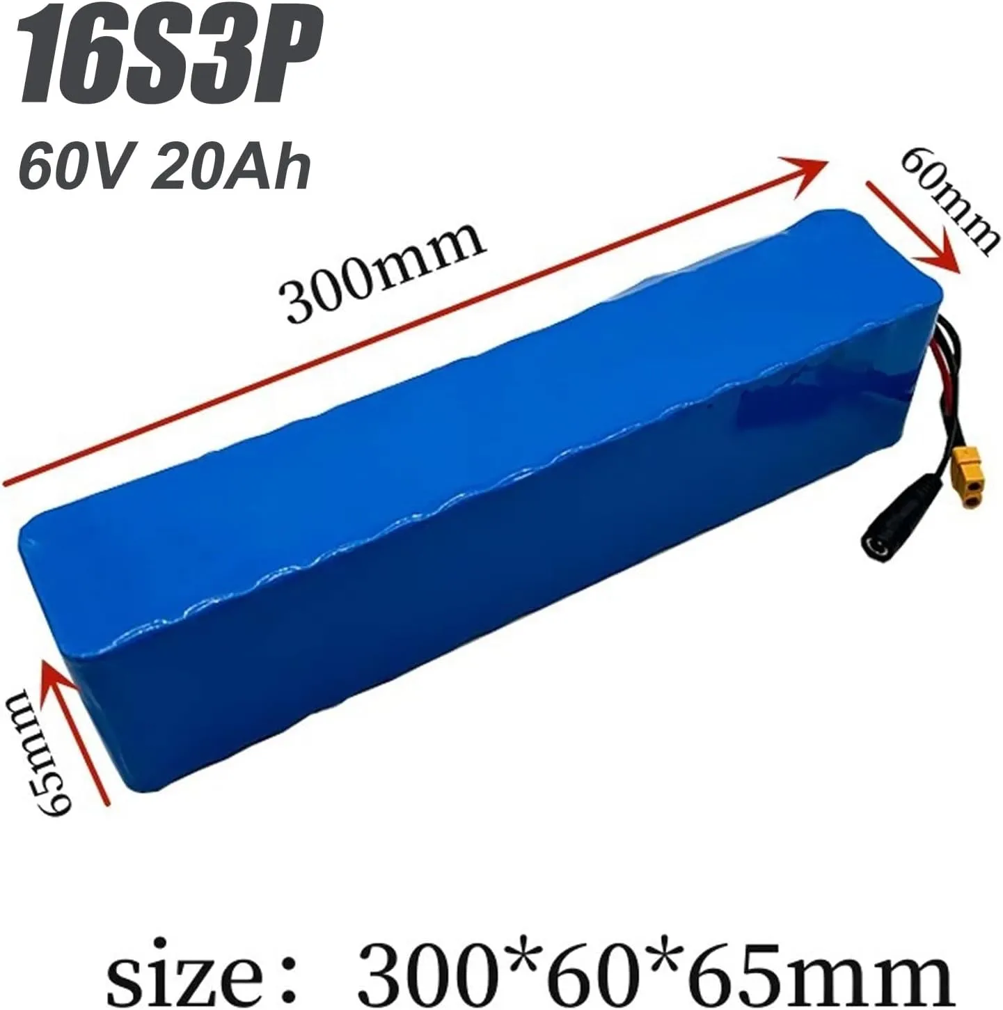 Pack with 67.2V infatuate rumor 2A Charger, Waterproof Electric Bicycle & Scooter Battery, Built-in BMS for 250W-1000W Motors, T Plug Compatible 60V 20Ah Lithium Ion E-Bike Battery 