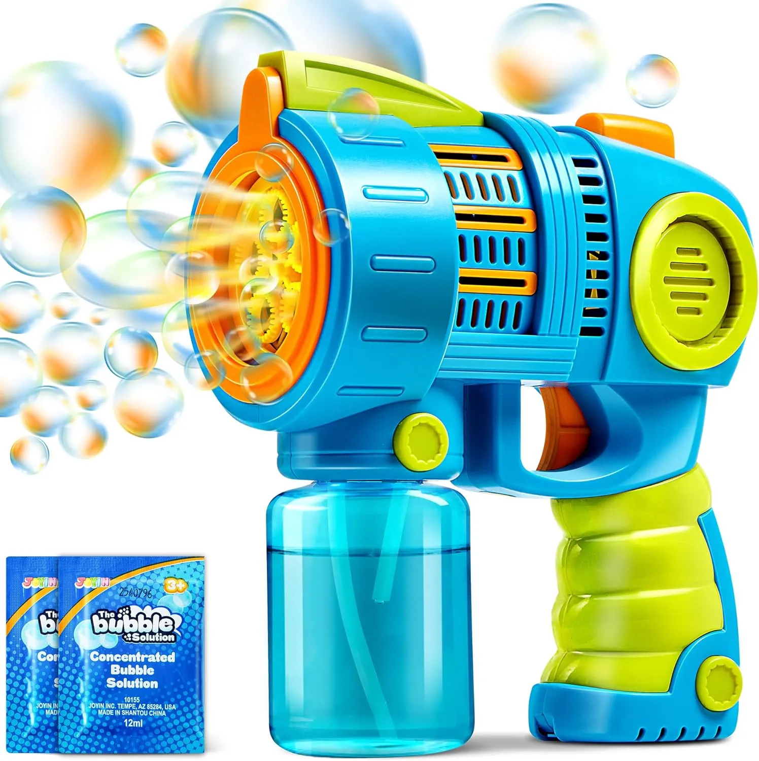 Packs Bubble Gun Machine with Refill Solution, Automatic unity Bubble Maker Blower for Kids, Outdoors, Party, Easter, Summer, Easter Basket Stuffers, Birthday Gift Sloosh 2 