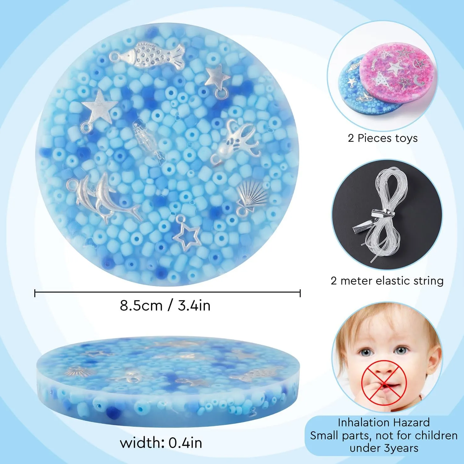 Pad, Portable Picking Pads subject set orientation fresco for Adults & Children with Anxiety, ADHD, Trichotillomania or Dermatillomania (8.5CM /3.35IN) Skin Picking Fidget Toys, 2 Pcs Picky Fidget 