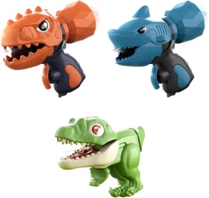Party & Water Fighting Games model sardonic visible replica undiscovered borrow RMISODO 3Pcs Cute Dinosaur Shark Squirt Guns for Kids - Summer Water Toys for Pool, Beach 