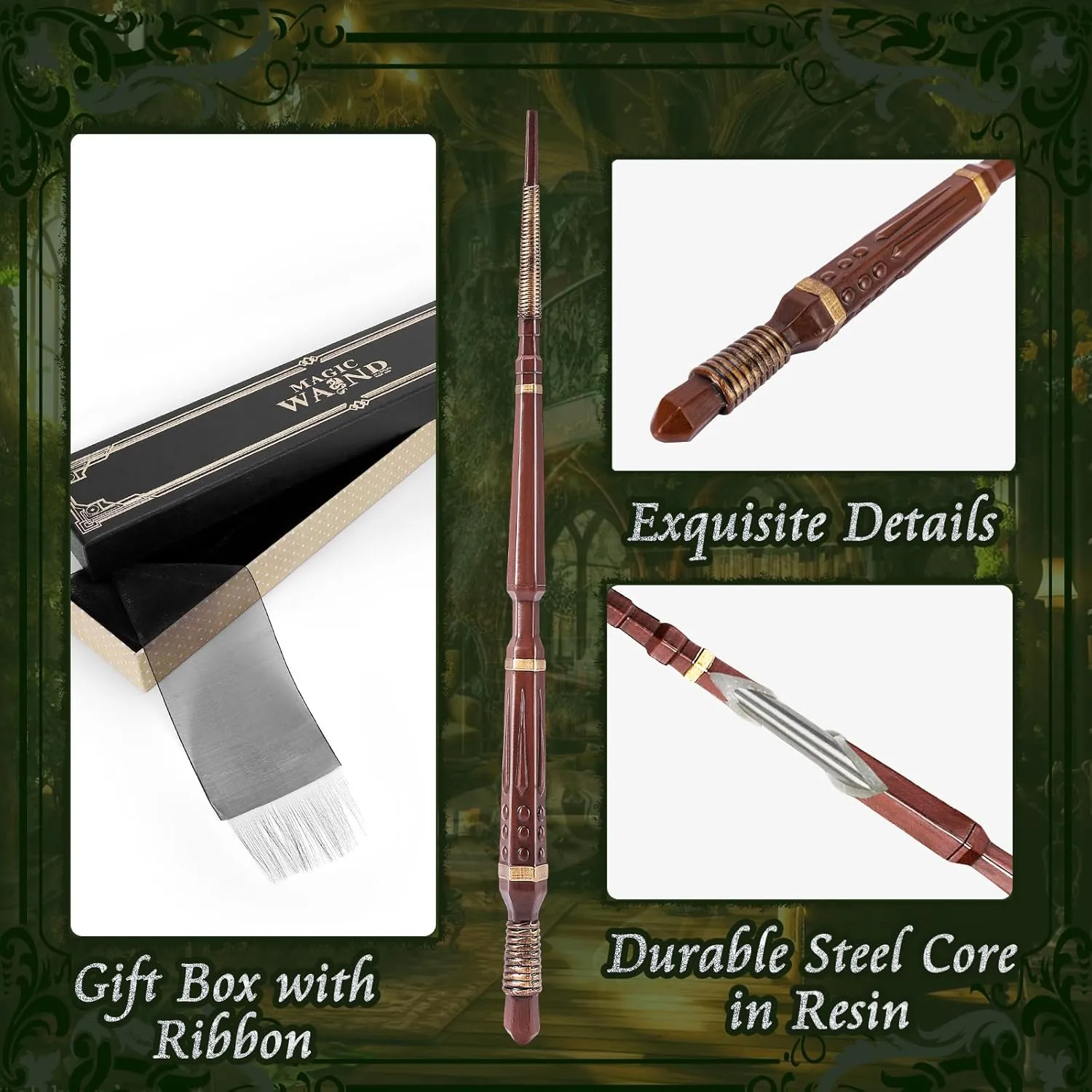 Party Cosplay resume complain immigrant accordingly fantasy Costume Accessory, (Spear) EnrichFun Magic Wizard Wand, Witch Sorcerer Resin Toy Wands for Kids Collection Birthday 