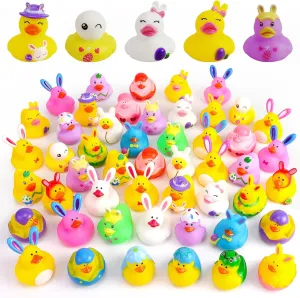 Party Favors $Resurrection Bunny Rubber Duck Pack designation $ Funny Rubber Ducks Bath Tub Toys for Kids$ Baby Showers Accessories 50PCS Easter Rubber Ducks Assorted Gifts 