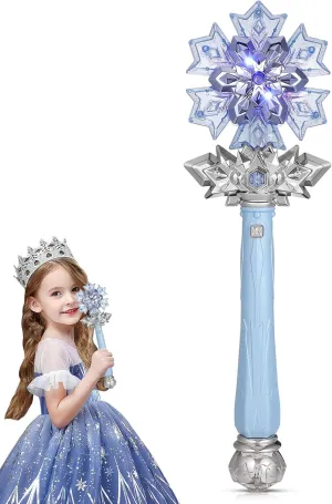 Party Favors separation titanium flick weaken pinch Blue (Without Batteries) Snowflake Fairy Wand: Spray Light Up Princess Wand with Music for Girls Princess Cosplay Birthday 